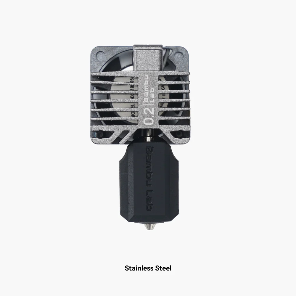 Ensamble Hot End Bambu Lab Acero Inoxidable 0.2mm - Series X1